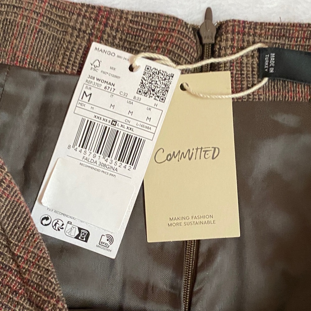 MANGO Plaid Mini Skirt in Brown - Picture 9 of 11